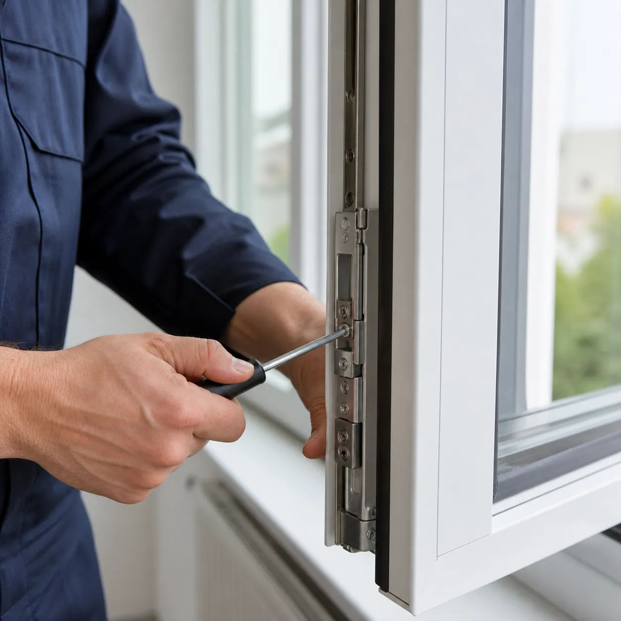 Wartung eines modernen Fensterbeschlags